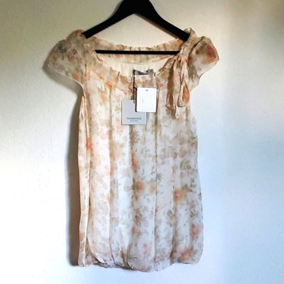 Tendenze Pure Silk Watercolor Floral Top - Picture 2 of 6